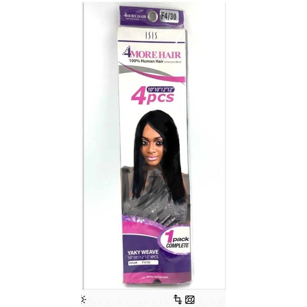 100% Human Hair Weave Natural Yaky 1 Pack Complete 10"10"12"12" - F4/30